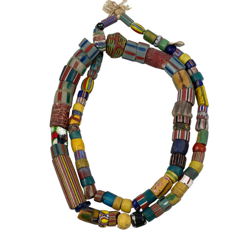 Antique African Trade Bead Mixed Colorful Necklace