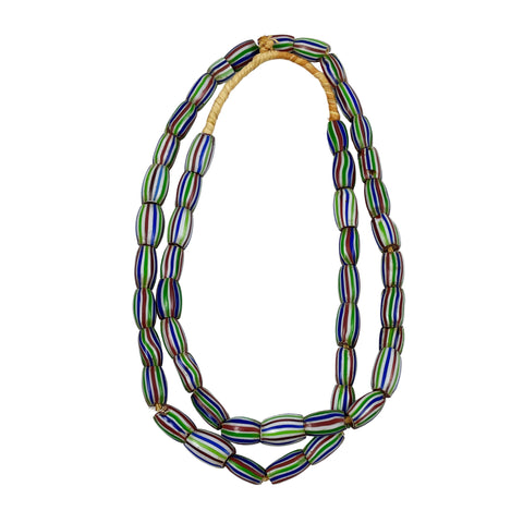 Striped African Trade Beads Antique Necklace Venetian