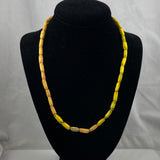 Yellow African Trade Beads Antique Necklace Venetian
