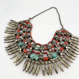 Tibetan Tribal Red Coral & Turquoise Collar Necklace