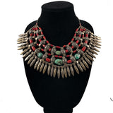 Tibetan Tribal Red Coral & Turquoise Collar Necklace