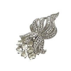 Trifari Large Floral Rhinestone Brooch 1960's