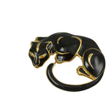 Trifari Black Panther Enamel Brooch Vintage