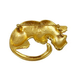 Trifari Black Panther Enamel Brooch Vintage Large