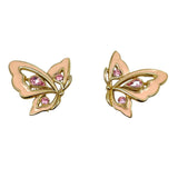 Trifari Pink Butterfly Vintage Clip On Earrings