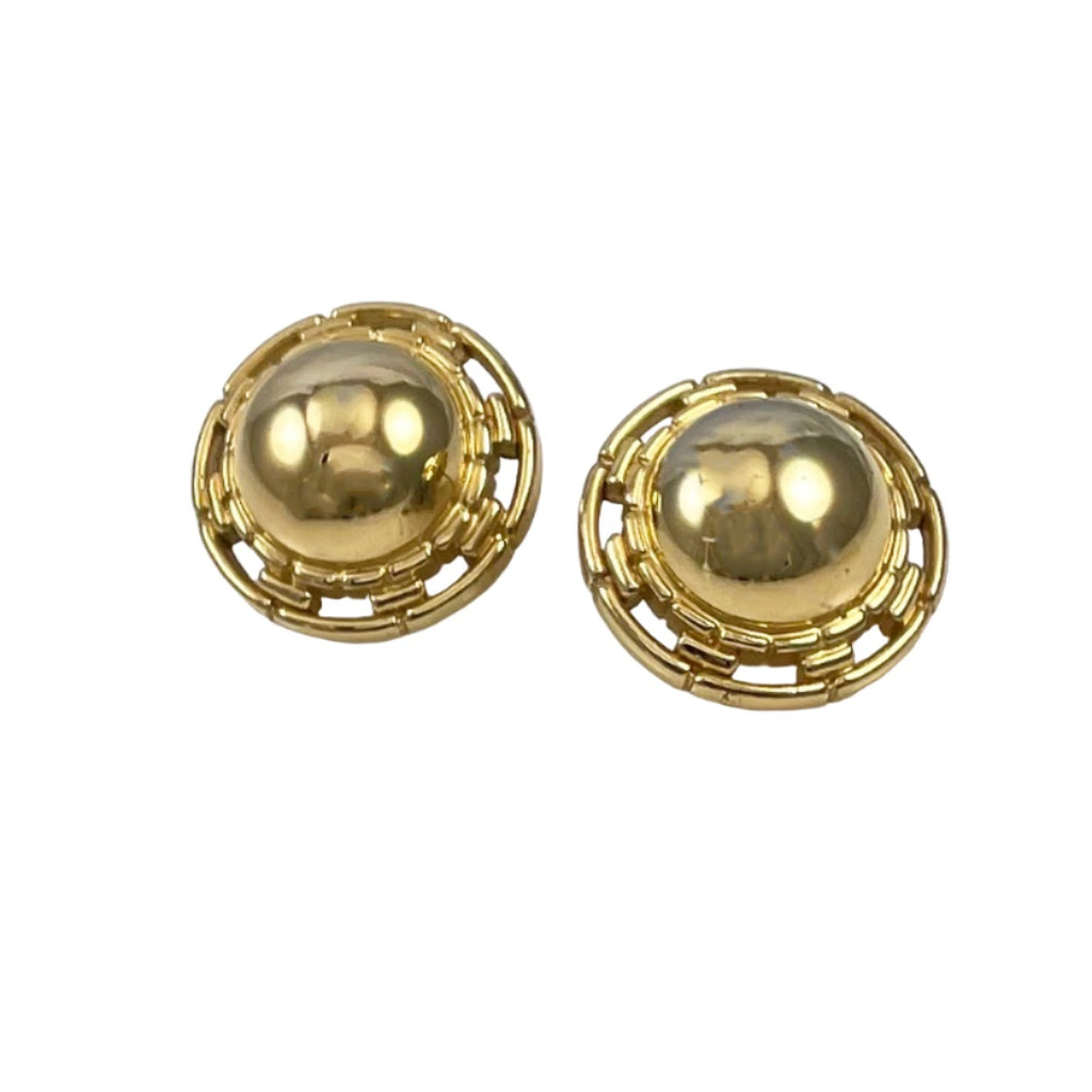 Trifari Gold Vintage Round Earrings