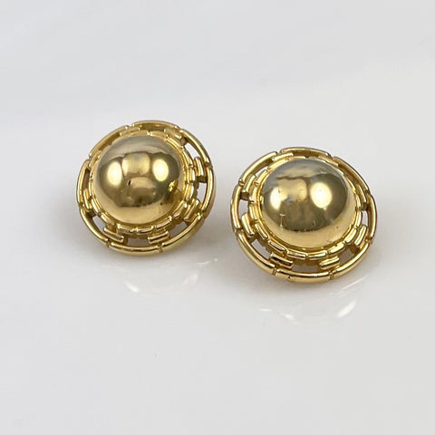 Trifari Gold Vintage Round Earrings