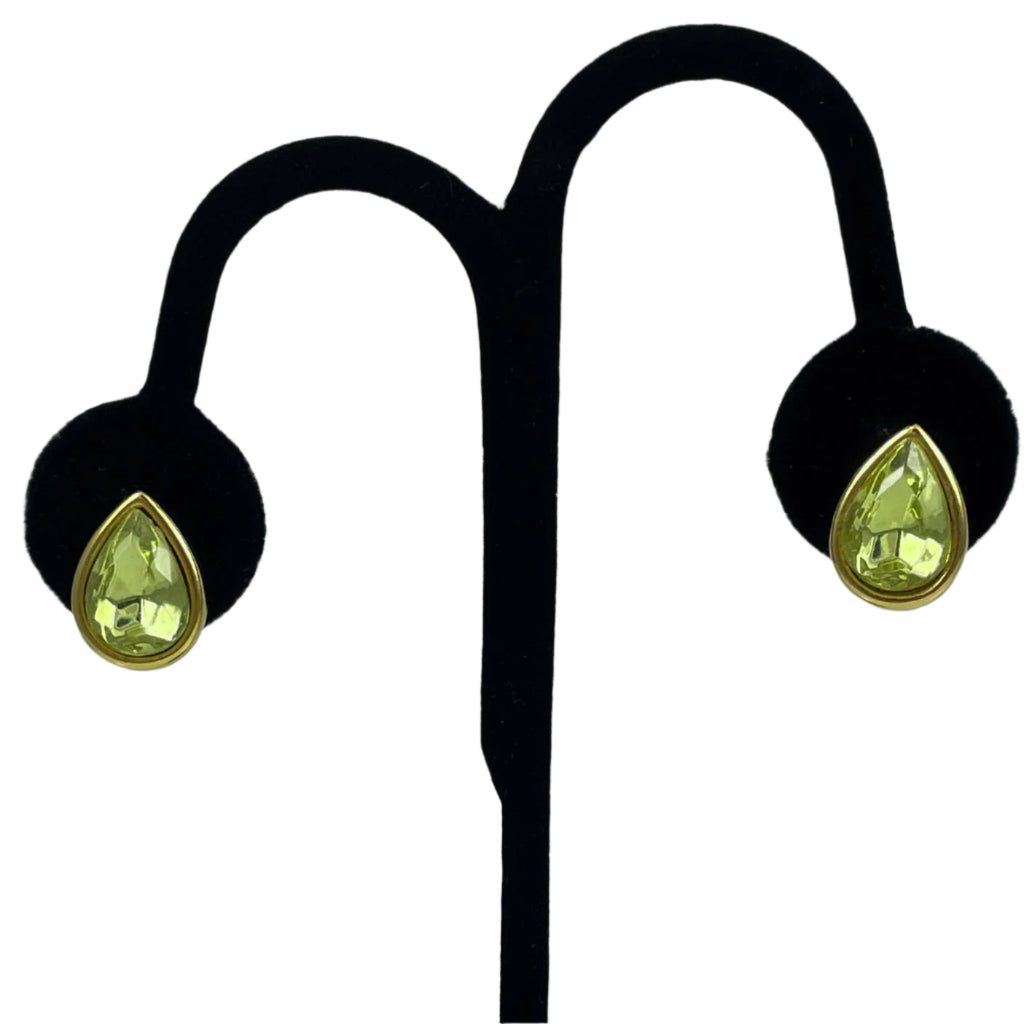 Trifari Peridot Teardrop Earrings