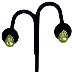 Trifari Peridot Teardrop Earrings
