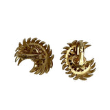 Trifari Gold & Pearl Vintage Clip On Earrings Signed
