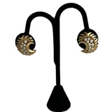 Trifari Gold & Pearl Vintage Clip On Earrings
