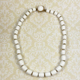 Trifari White Lucite Gold Bead Necklace Vintage