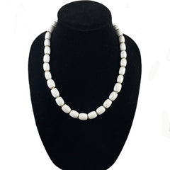 Trifari White Lucite Gold Bead Necklace Vintage