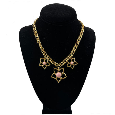Trifari Gold Floral Necklace Vintage
