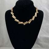 Trifari Gold Bamboo Choker Necklace Vintage