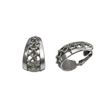 Trifari Silver Hoop Clip On Earrings Vintage