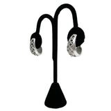 Trifari Silver Hoop Clip On Earrings Vintage