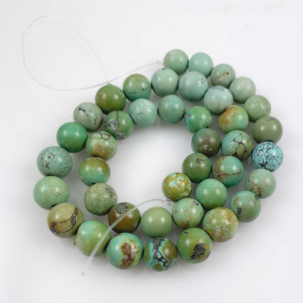 Turquoise Round Beads Vintage 10-11mm