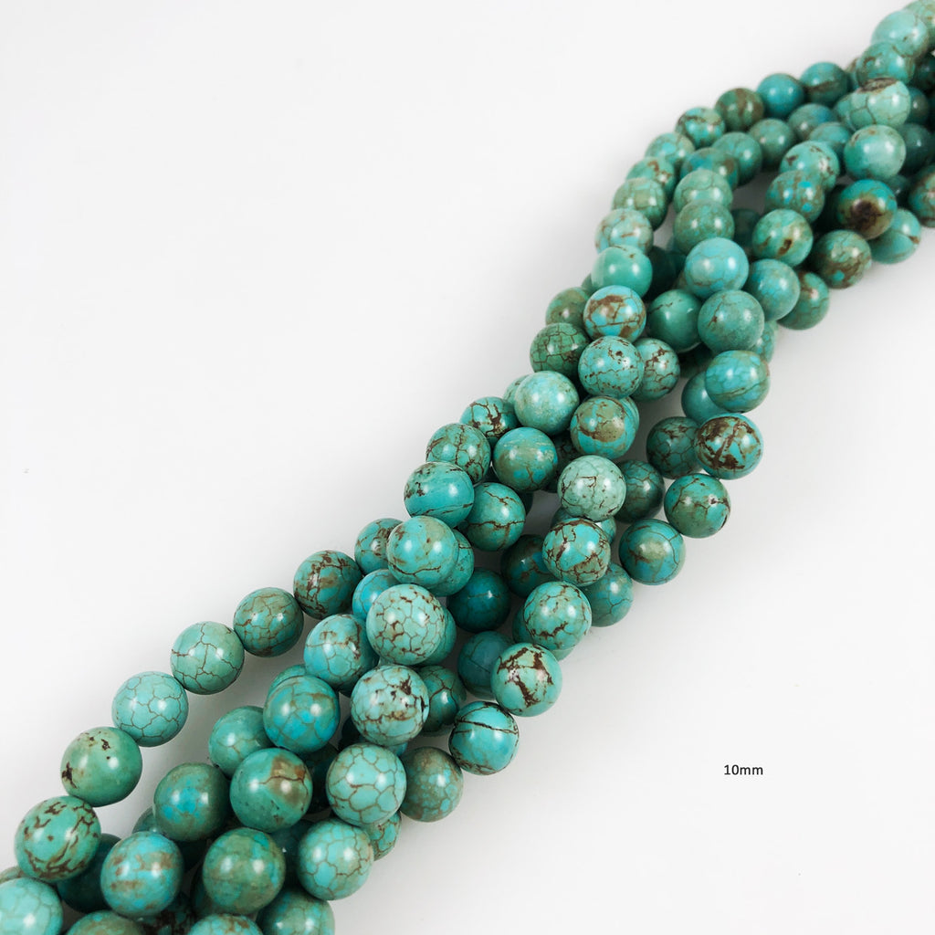 Turquoise 10mm Round Beads Natural