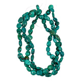 Natural Dark Turquoise Polished Ovals - Full strand