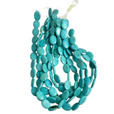 Genuine Turquoise Flat Oval Beads 18mm