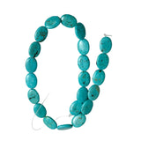 Genuine Turquoise Flat Oval Beads 18mm