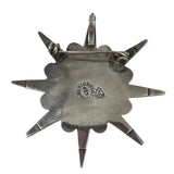 Sterling & Turquoise Starburst Mexican Pendant Brooch Signature