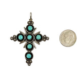 Sterling Silver & Turquoise Cross Pendant Navajo