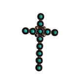 Sterling Silver & Turquoise Cross Pendant and Brooch Vintage Navajo