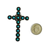 Sterling Silver & Turquoise Cross Pendant and Brooch Vintage Navajo