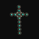 Sterling Silver & Turquoise Cross Pendant and Brooch Vintage Navajo