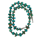 Turquoise & Sterling Silver Bead Necklace Navajo Vintage