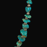 Turquoise & Sterling Silver Bead Necklace Navajo Vintage