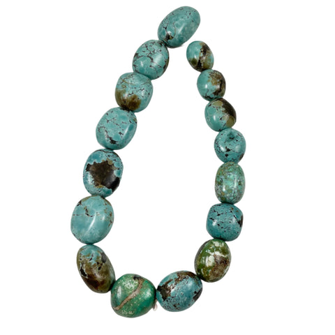 Genuine Turquoise Large Polished Oval Beads