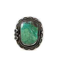 Turquoise Sterling Silver Native American Ring 6.5