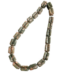 Unakite Barrel Bead Strands Vintage
