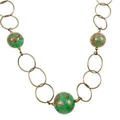 Murano Glass Gold Chain Necklace by Venetiaurum of Italy