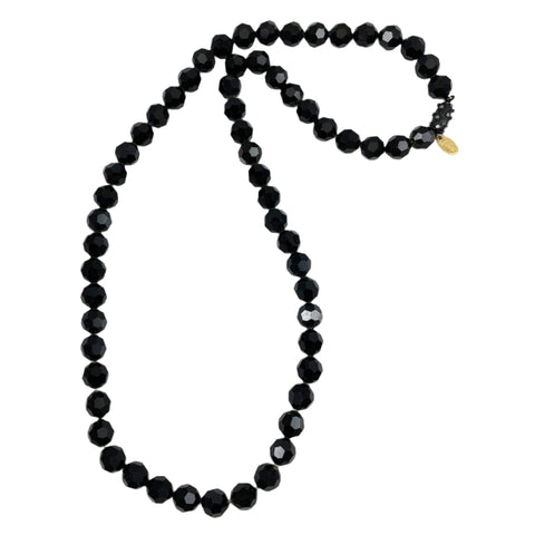 Vendome Black Faceted Crystal Necklace Vintage