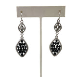 Black & Glass Silver Vera Wang Earrings