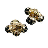 Black Vogue Beaded Clip On Earrings