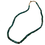 Antique Green Watermelon Chevron Trade Beads Necklace