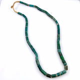 Antique Green Watermelon Chevron Trade Beads Necklace