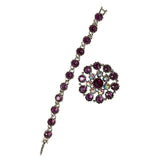 Weiss Amethyst Rhinestone Brooch & Bracelet