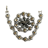 Weiss Amethyst Rhinestone Brooch & Bracelet