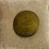 Antique Brass Wells Fargo Special Agent Pin Badge