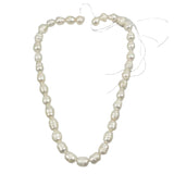 White Freshwater 12mm Oval Pearls Strand