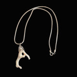 Angel Skin Coral Pendant Silver Necklace