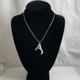 Italian Angel Skin Coral Pendant Silver Necklace