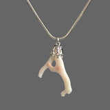 Italian Angel Skin Coral Pendant Silver Necklace