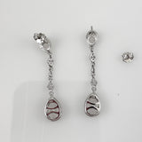 14K White Gold & White Topaz Long Drop Earrings